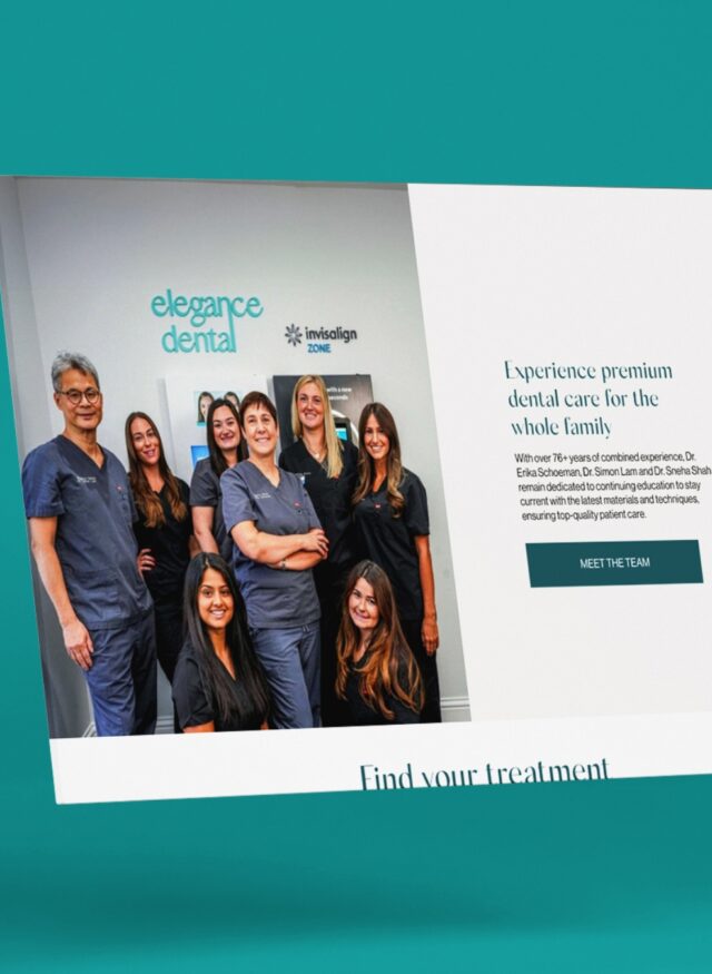 Example of the Elegance Dental new website design