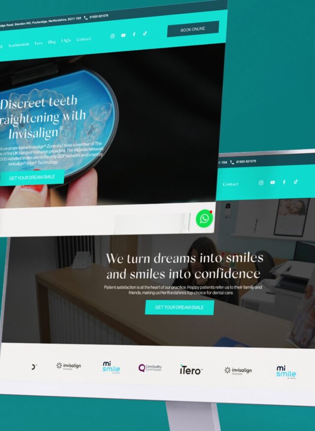 Examples of Elegance Dental's new website design