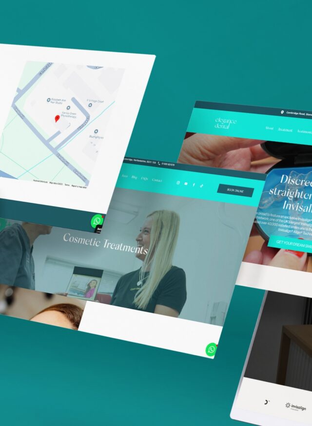 Examples of the new Elegance Dental website design.