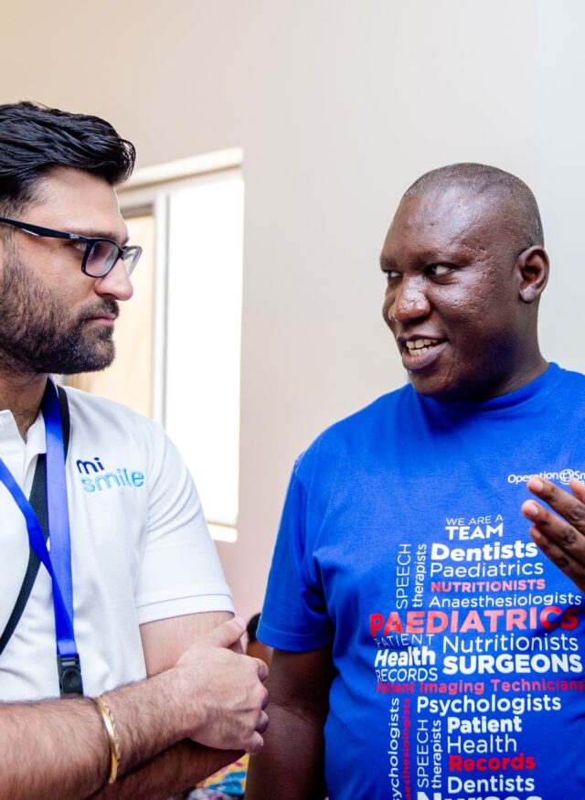 Rahil talking with the Operation Smile Ghana team.