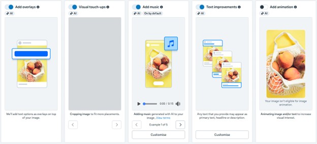 Meta: Selection of AI creative enhancements for Advantage+ creatives